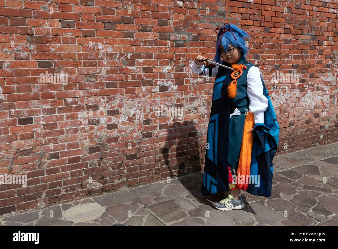 Bambino a cosplay festival in Hakodate, Hokkaido, Giappone, Asia. Giovane ragazzo giapponese con anime e manga costumi Foto Stock