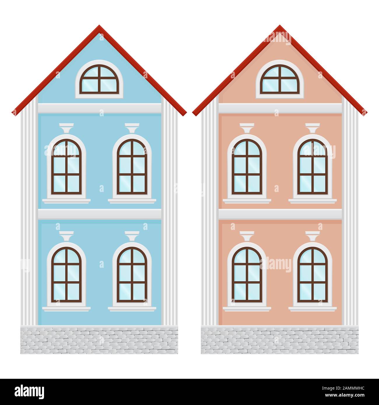 Case della città. Piccoli edifici colorati Illustrazione Vettoriale