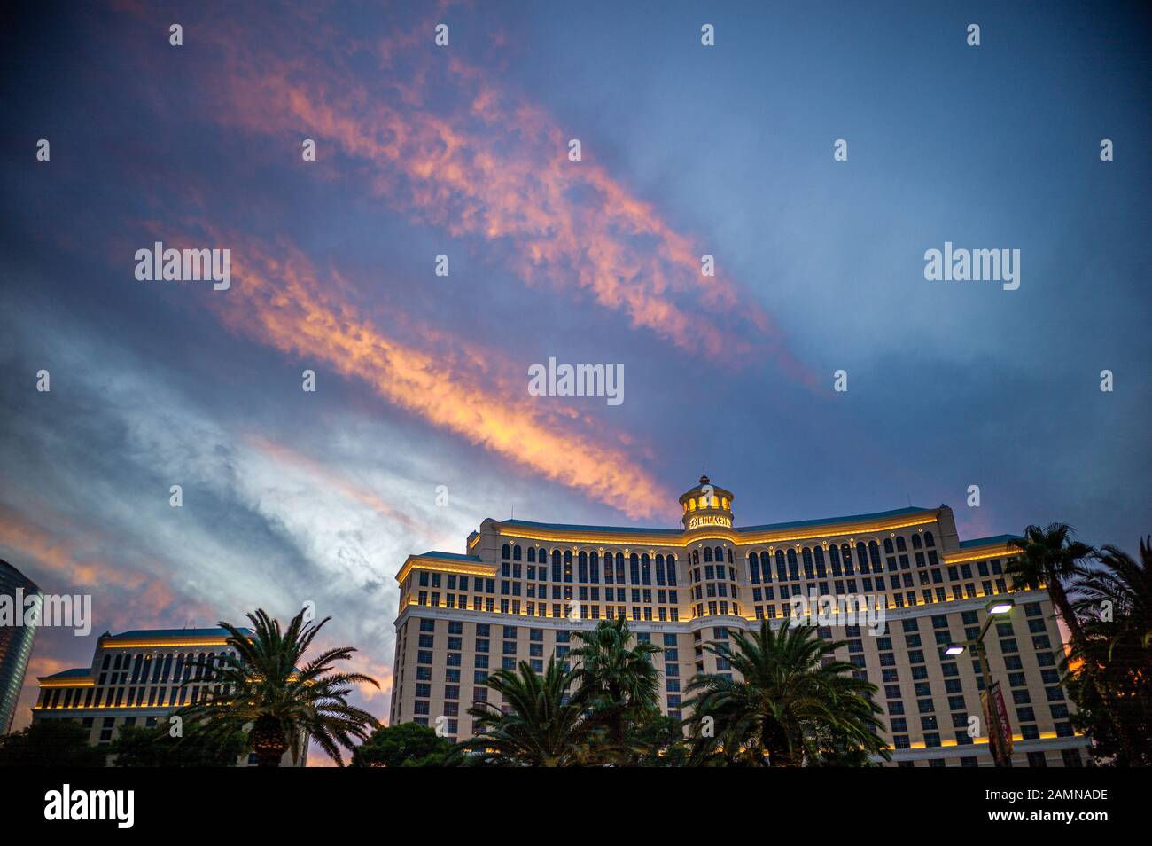 Il Bellagio è un resort, hotel di lusso e casinò sulla Las Vegas Strip in Paradise, Nevada. Foto Stock