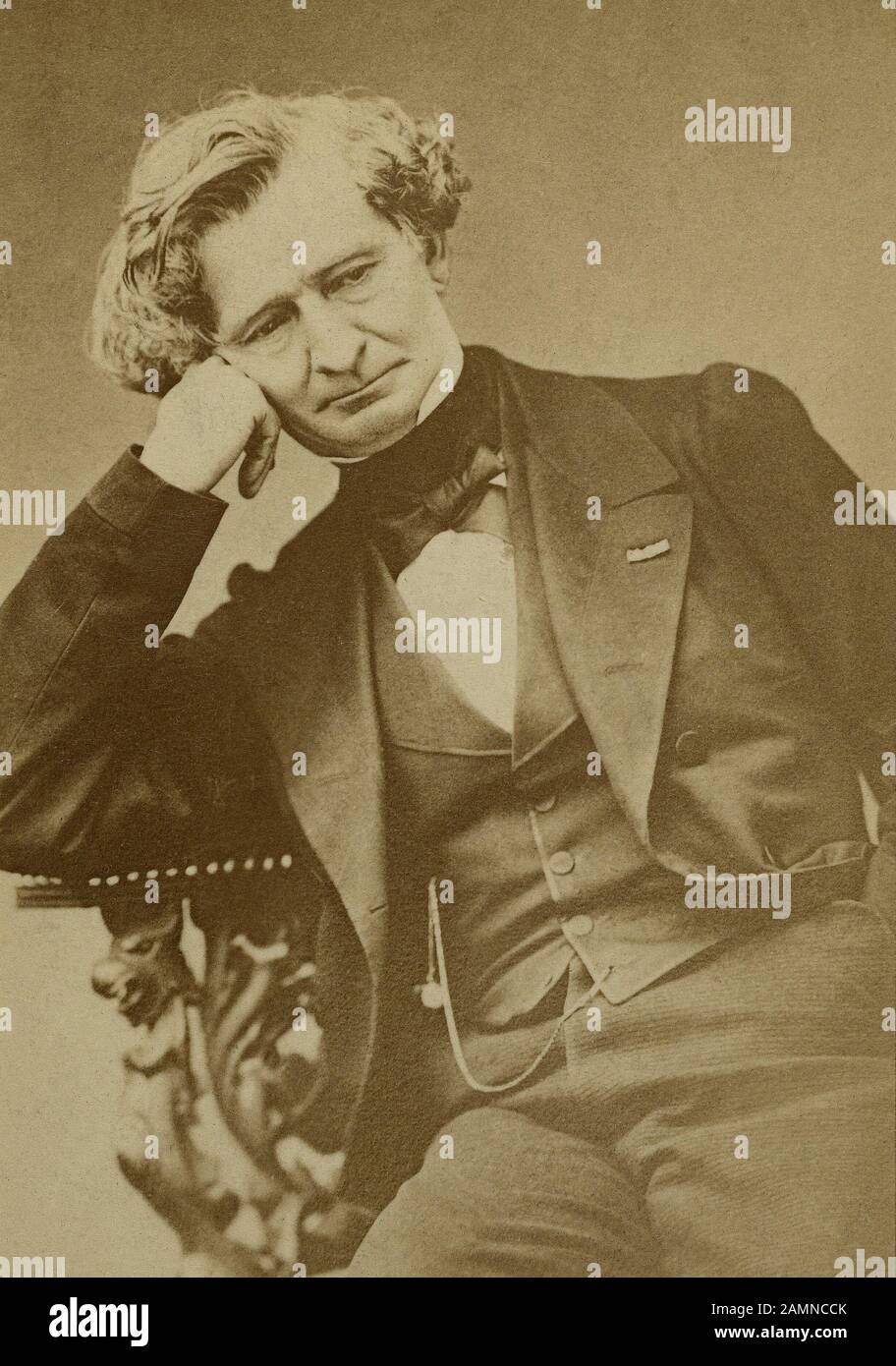 Anonimo, ritratto del compositore Hector Berlioz, direttore d'orchestra, critico musicale e scrittore francese 1803 - 1869 Foto Stock