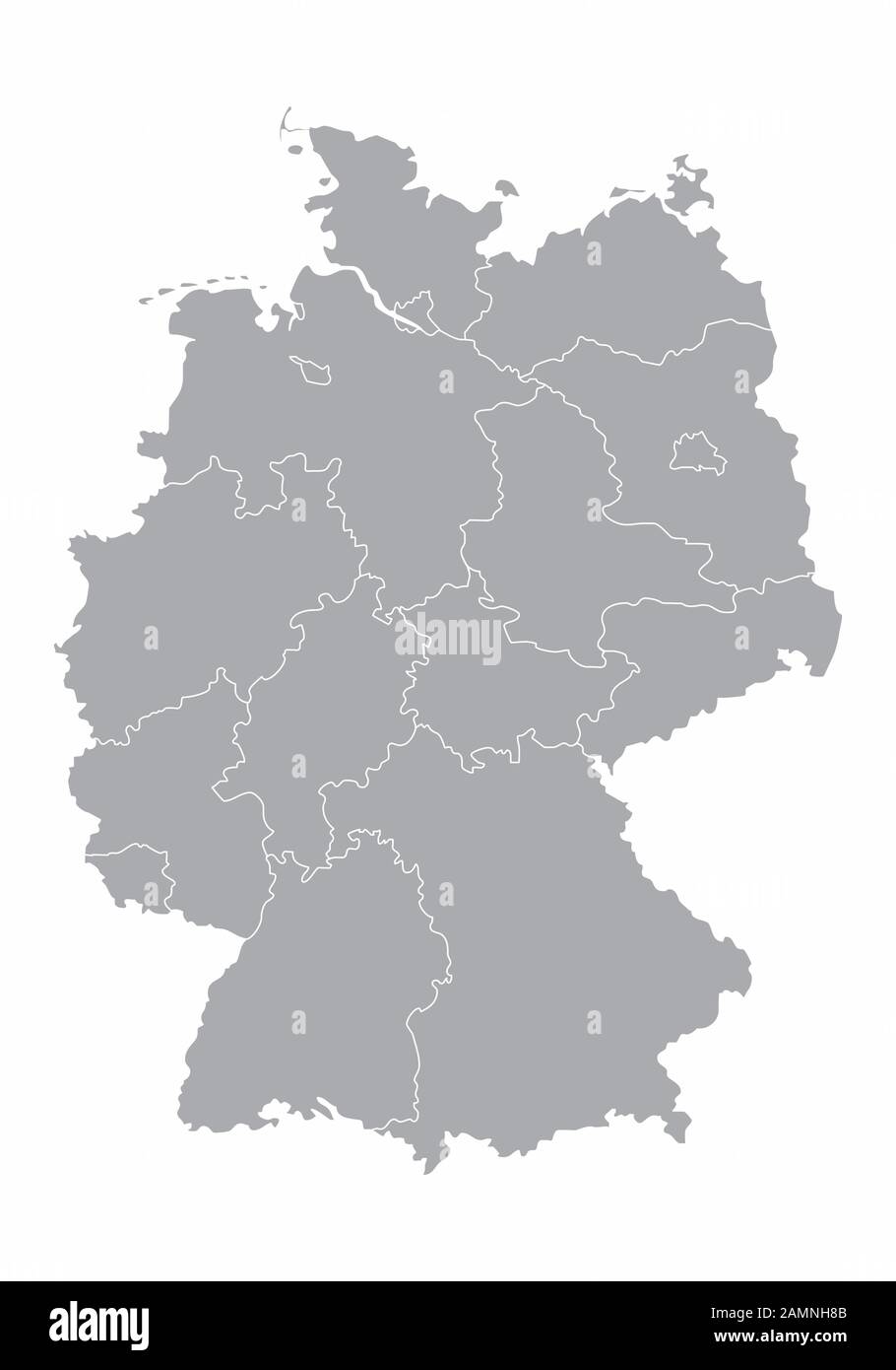 Grigio Germania mappa Illustrazione Vettoriale