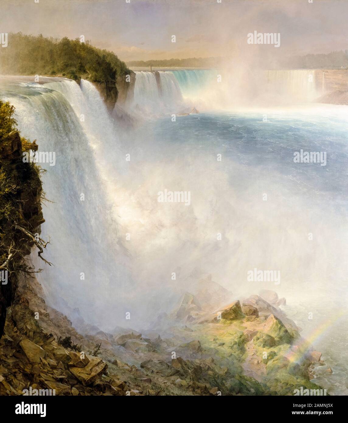 Cascate del Niagara Dal Lato americano, pittura paesaggio di Frederic Edwin Church, 1867 Foto Stock