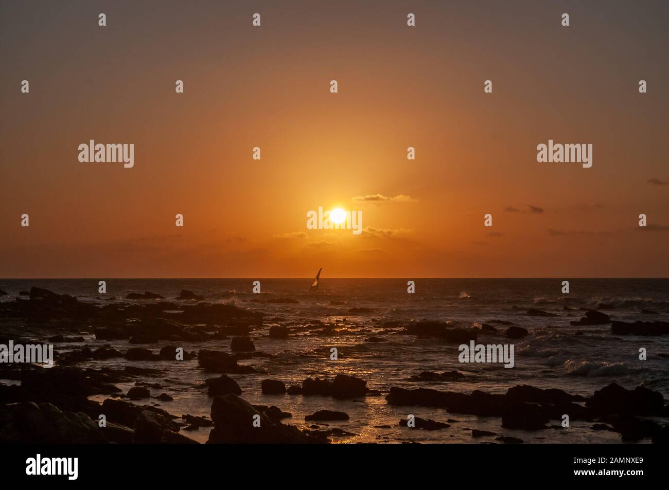 Paesaggio al tramonto a Jericoacoara beach, a nord-est del Brasile nello Stato di Ceará Foto Stock