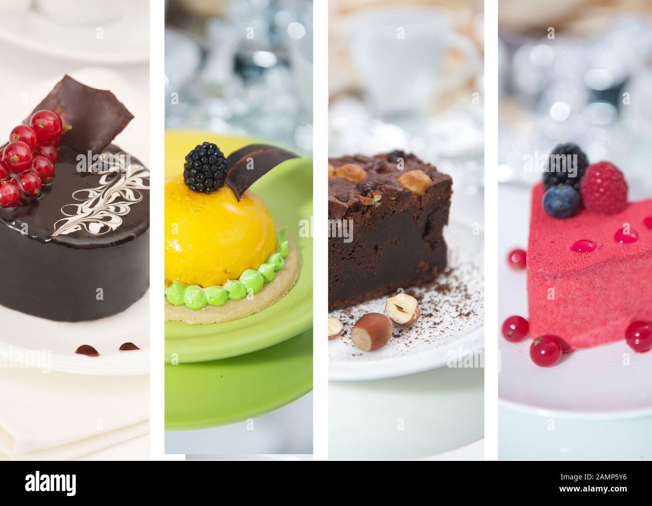 Collage di diversi deliziosi dessert Foto Stock
