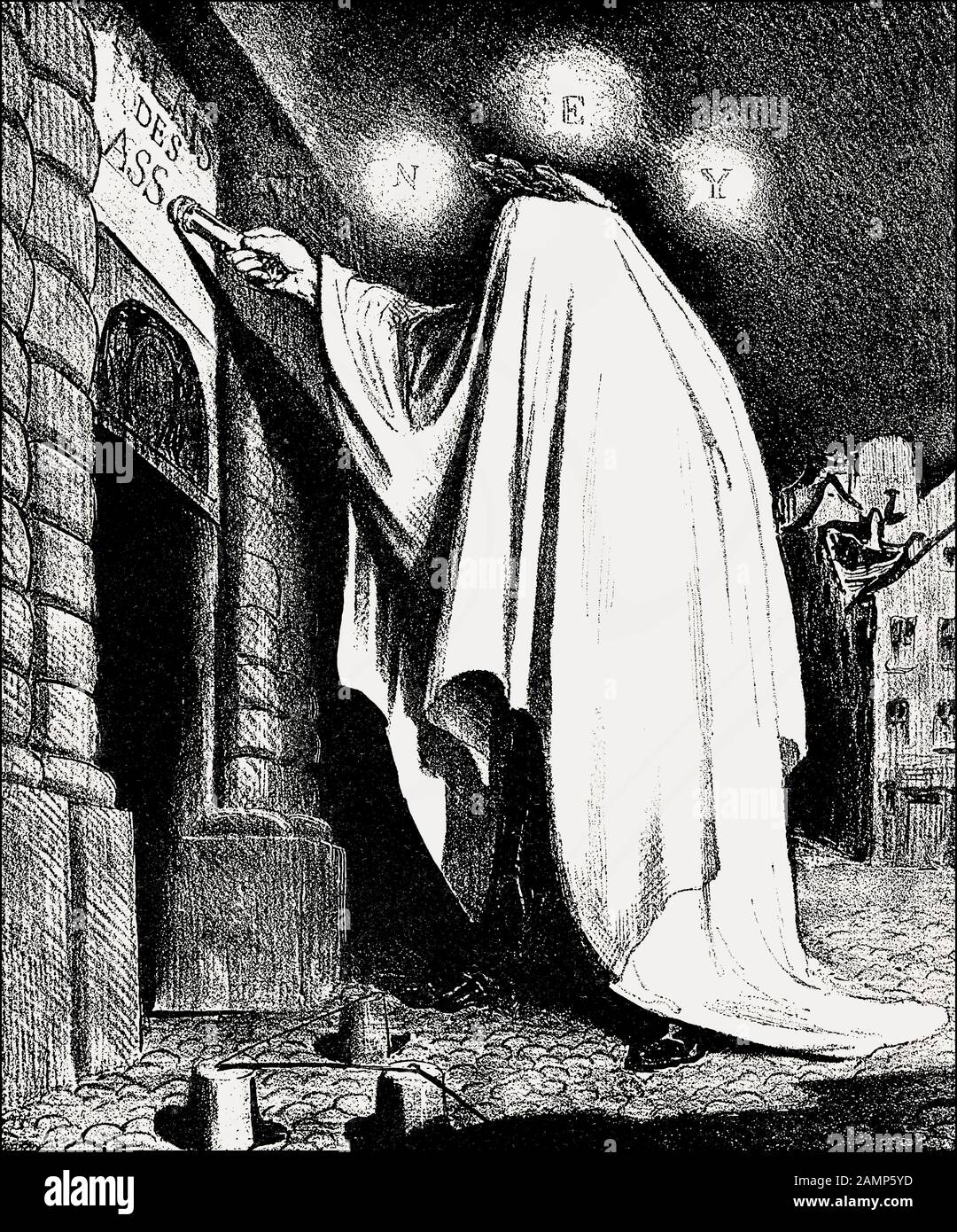 Il fantasma del maresciallo Ney, caricatura di Honoré-Victorin Daumier, 1834 Foto Stock
