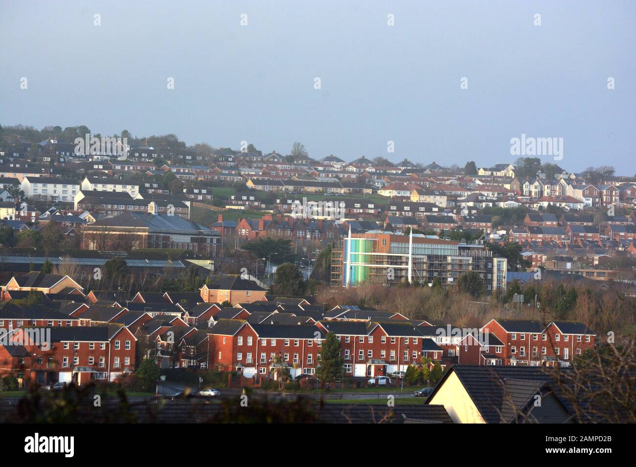 Barry, vale of Glamorgan / Wales - 6 gennaio 2020: Sviluppo del lungomare in Barry South Wales, costruzione di nuove case in questa comunità in espansione Foto Stock