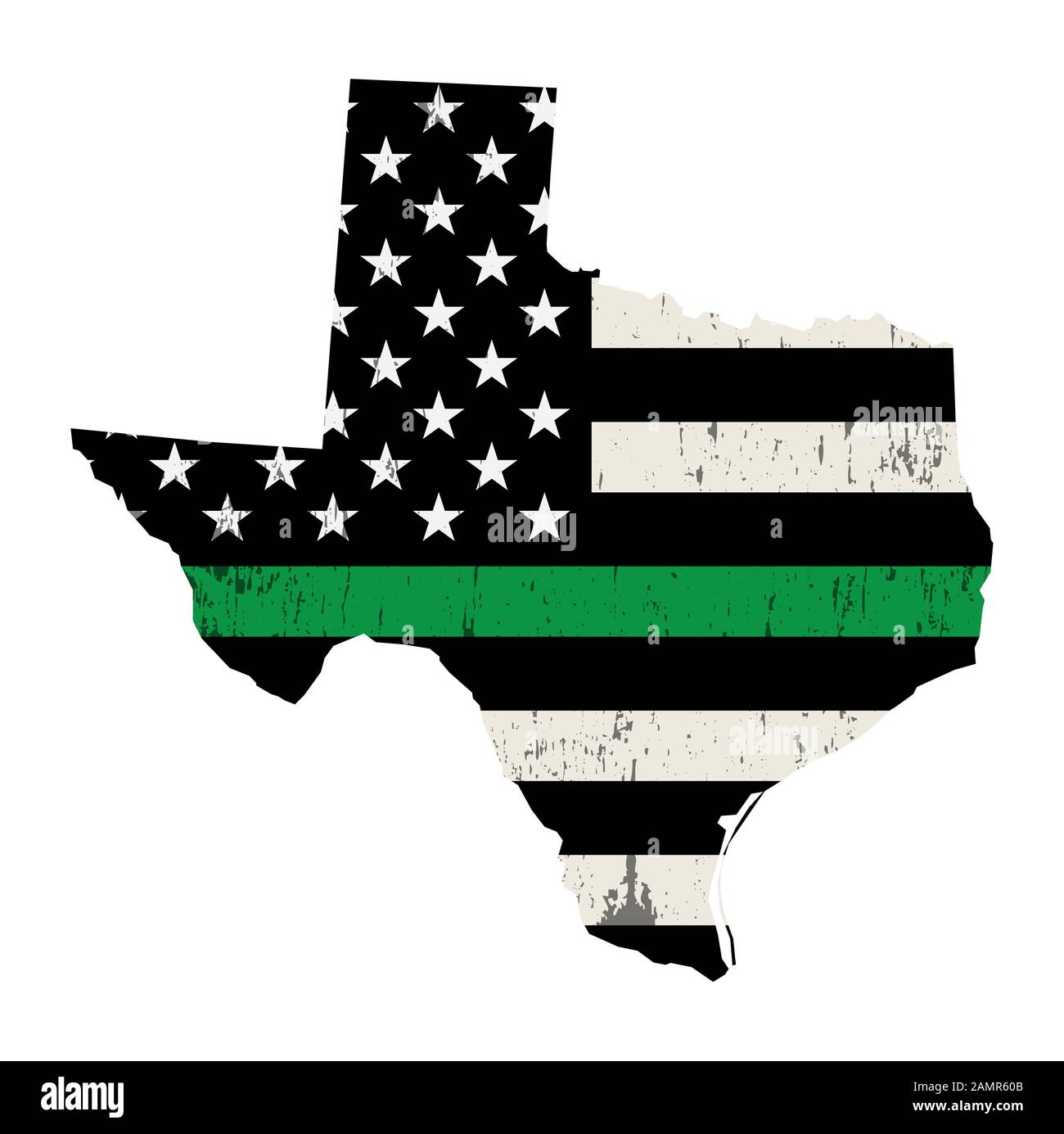 Una bandiera americana nella forma del supporto militare dello stato del Texas illustrazione. Vector EPS 10 disponibile. Foto Stock
