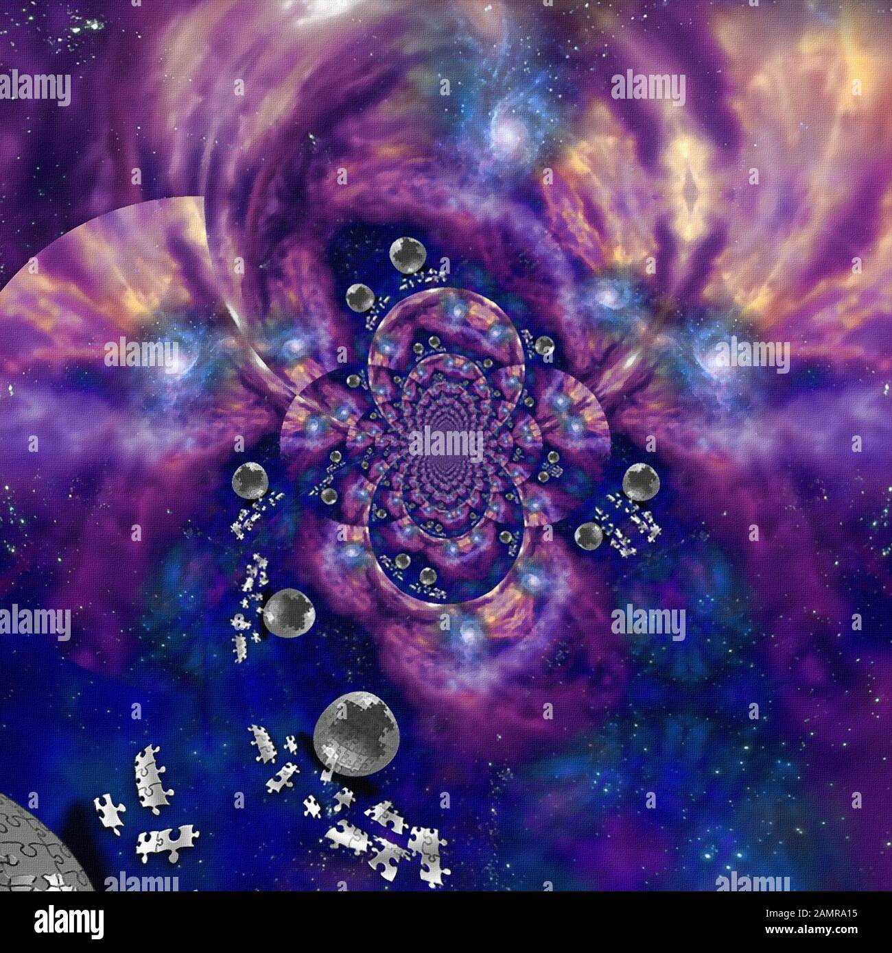 Uova Di Puzzle In Fractal Eterno Foto Stock