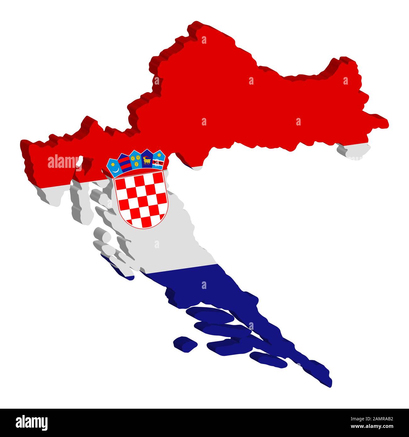 Croazia Mappa bandiera Vector illustrazione 3D eps 10 Illustrazione Vettoriale