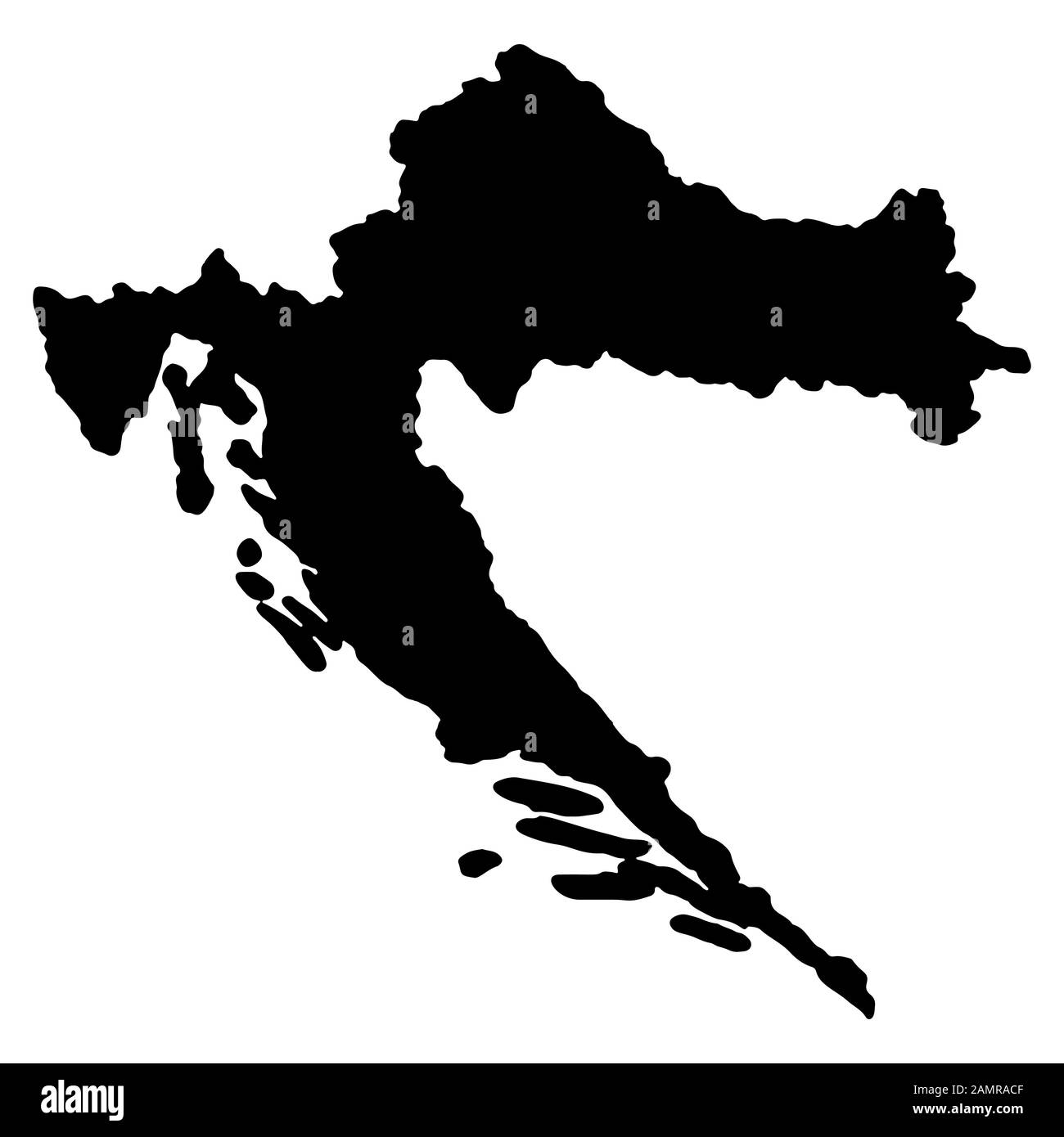 Croazia Mappa Silhouette Nero Vector illustrazione eps 10 Illustrazione Vettoriale