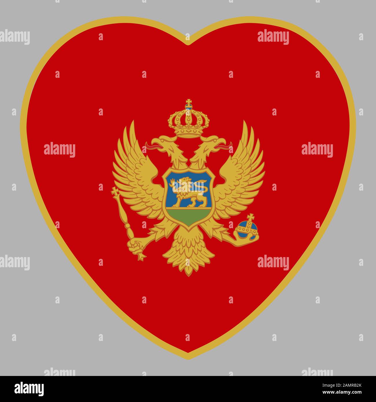 Montenegro Bandiera a forma di cuore illustrazione vettoriale eps 10 Illustrazione Vettoriale