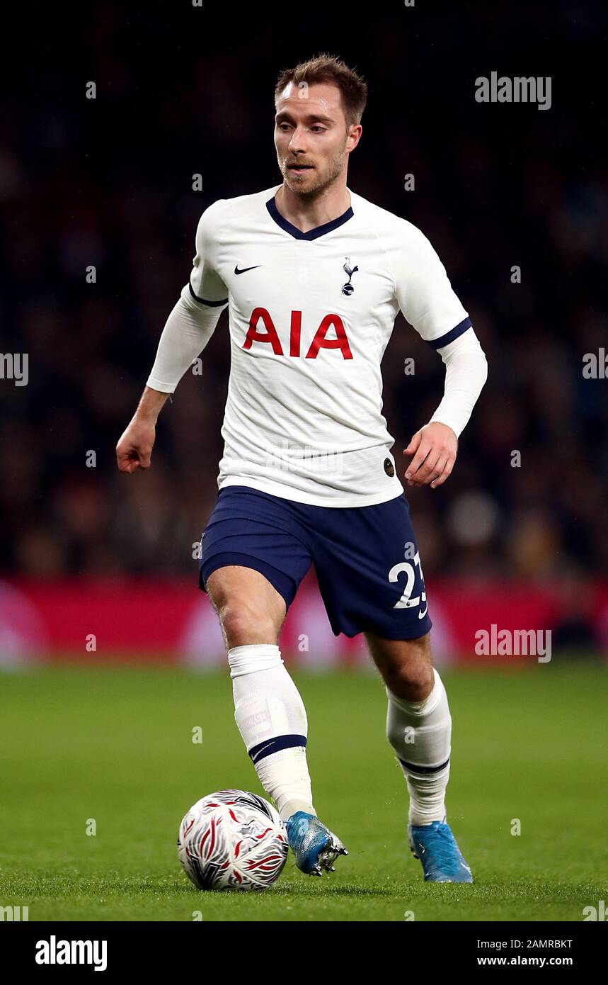 Christian Eriksen di Tottenham Hotspur durante la terza partita di replay della fa Cup al Tottenham Hotspur Stadium di Londra. Foto Stock