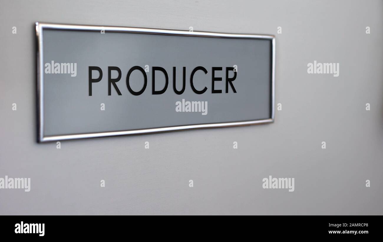 Ufficio del produttore porta di chiusura, televisione e radio radiodiffusione, media Foto Stock