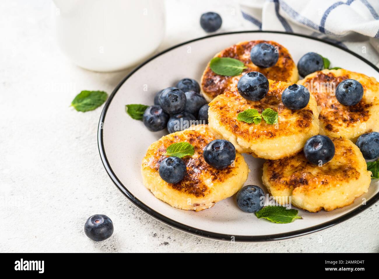 Cottage cheese pancakes Foto Stock