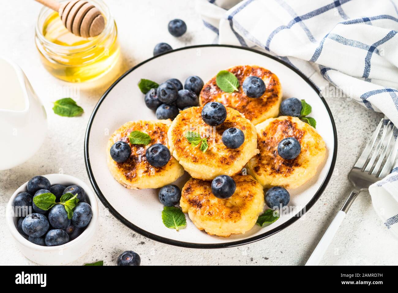 Cottage cheese pancakes Foto Stock