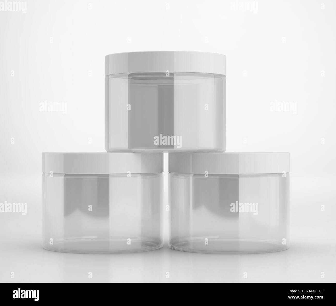 Vaso in vetro bianco con tappo Mockup, rendering 3d isolato su sfondo chiaro Foto Stock