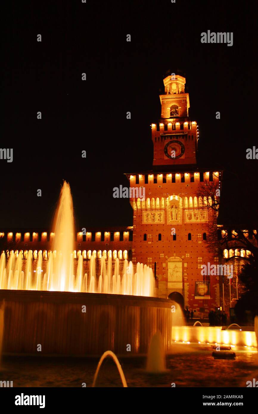 Il Castello Sforzesco di Milano, Italia Foto Stock