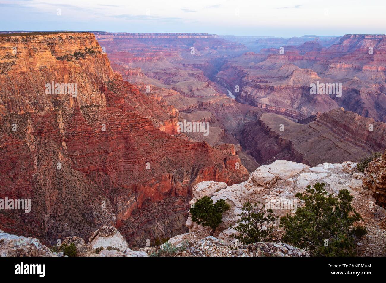 Vista panoramica del South Rim nel Parco Nazionale del Grand Canyon, Arizona Foto Stock