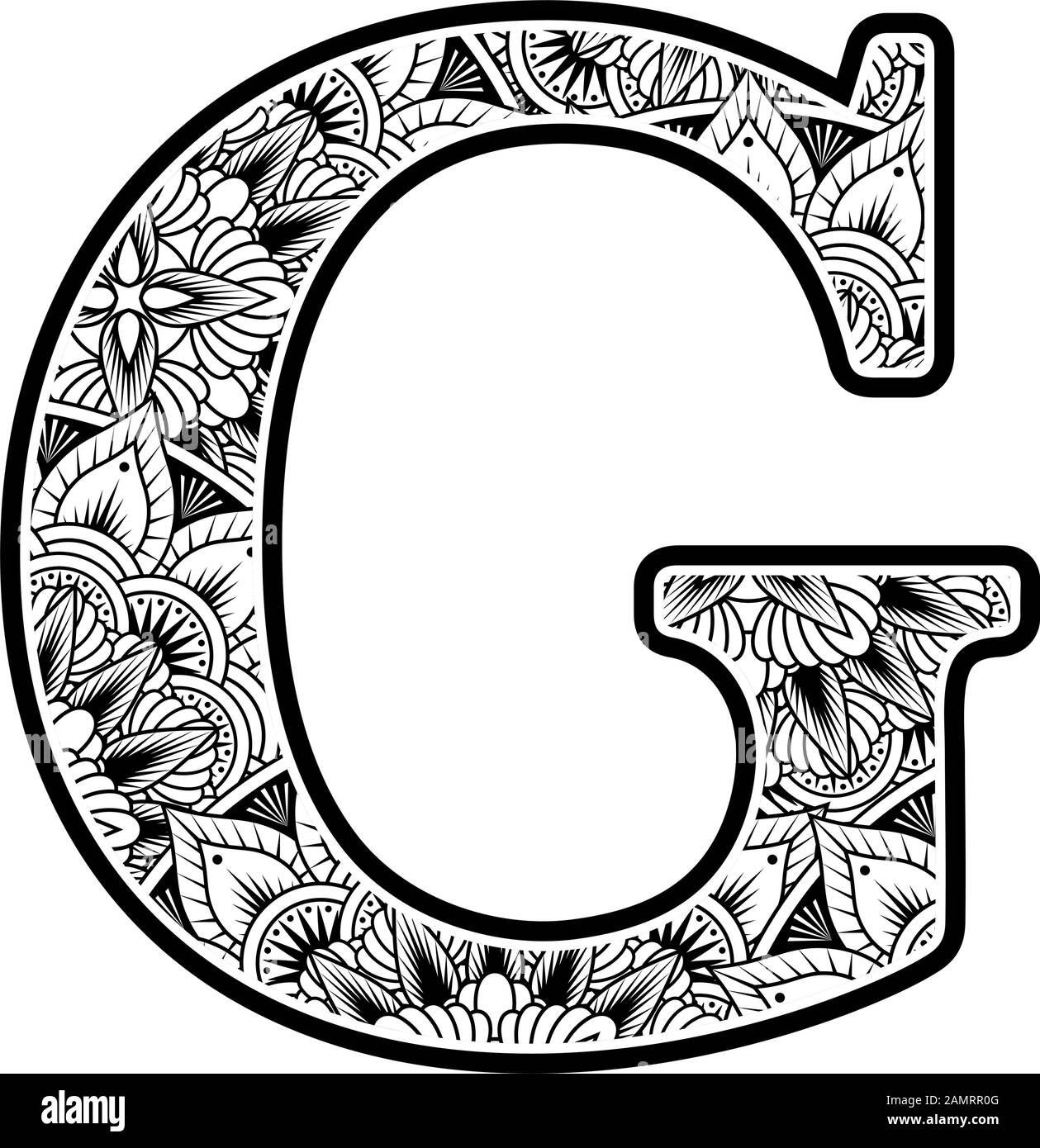 Mandala letter coloring vector decorative immagini e fotografie stock ad  alta risoluzione - Alamy