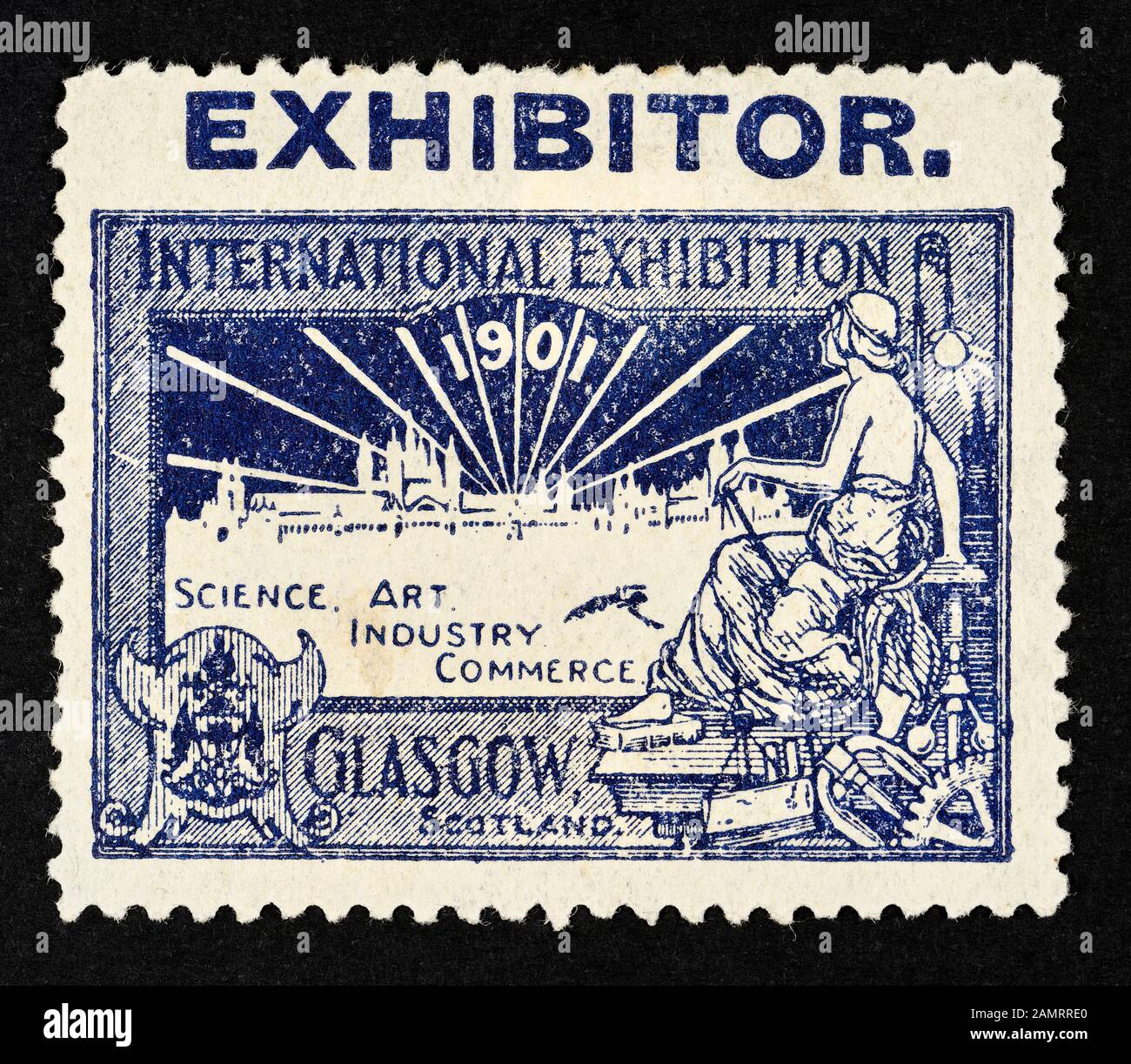 Cinderella timbro con il Glasgow International Exhibition 1901 Foto Stock