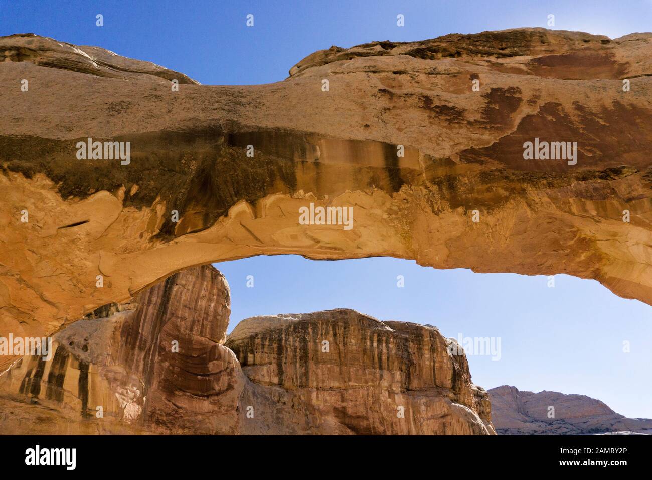 L'Hickman Bridge nel Capitol Reef National Park è una popolare destinazione per escursioni a piedi. Foto Stock