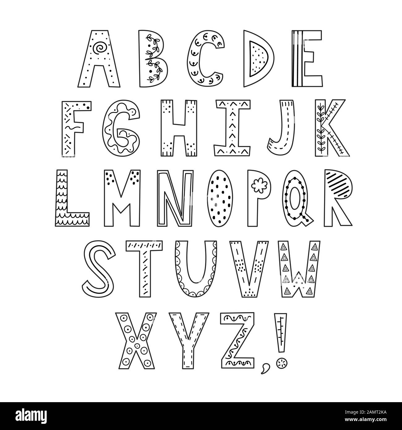 Coloring alphabet for kids immagini e fotografie stock ad alta risoluzione  - Alamy
