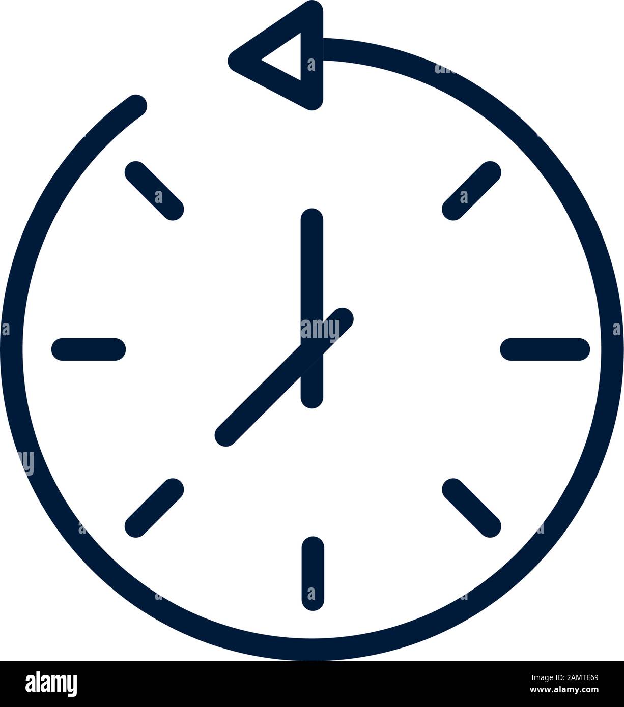 disegno lineare con freccia dell'orologio a tempo su immagine vettoriale di  sfondo bianco Immagine e Vettoriale - Alamy