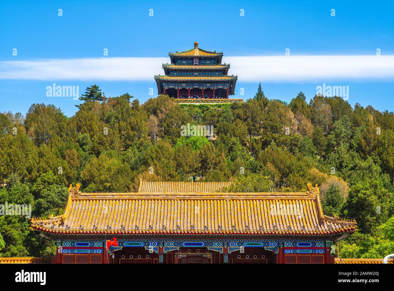 Jingshan Park, un parco imperiale a pechino, cina Foto Stock