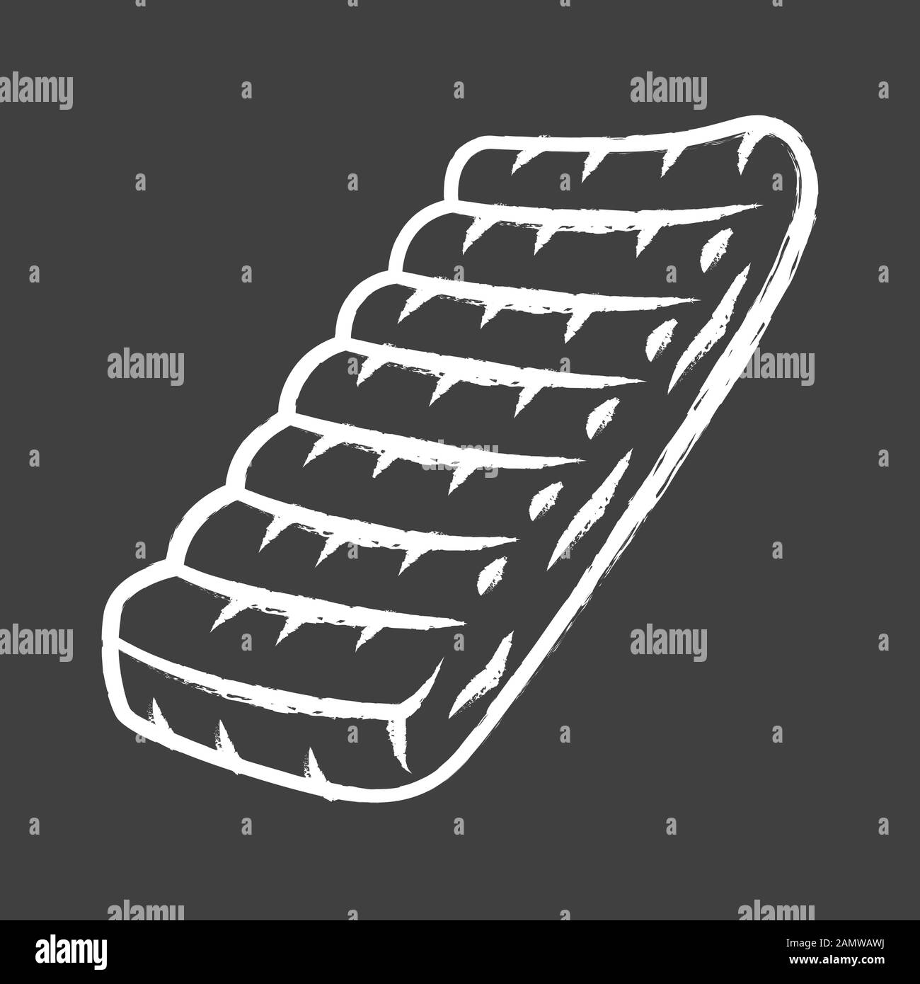 Icona del gesso delle nervature. Macellai carne. Produzione e vendita di carne. Ingredienti per pranzo e barbecue. Fonte proteica. Commercio di macelleria. Gesso vettoriale isolato Illustrazione Vettoriale