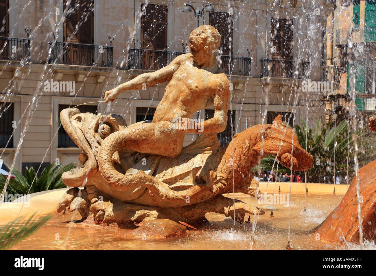 Fontana Di Diana, Isola Di Ortigia, Siracusa Sicilia / Fontana Di Diana, Isola Di Ortigia, Siracusa, Sicilia Foto Stock