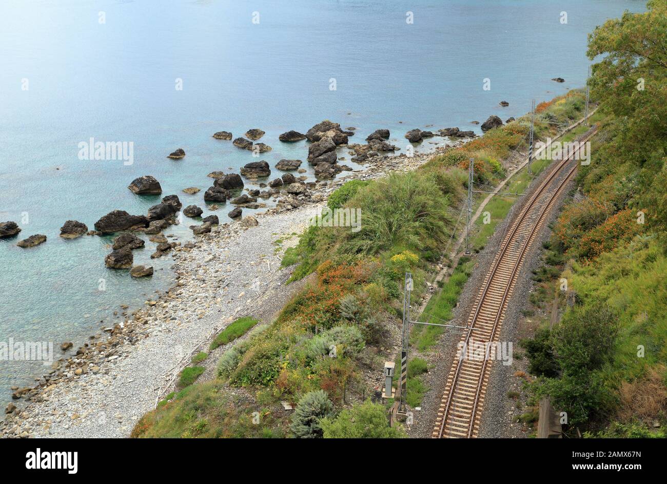 Ferrovia costiera Foto Stock