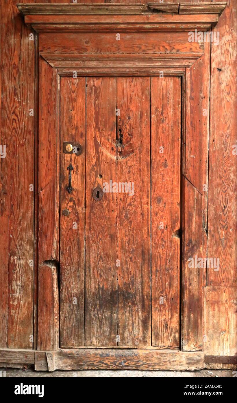 Vecchia porta di legno texture immagine di sfondo Foto Stock