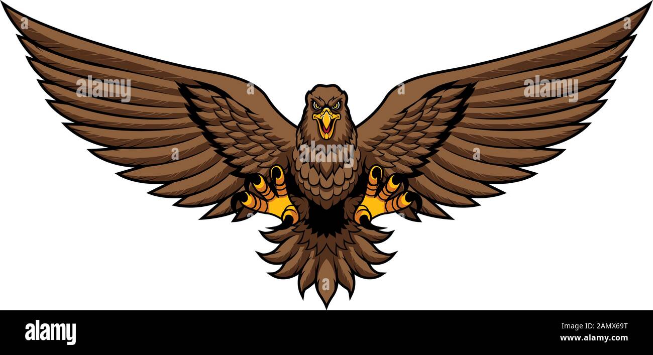 Golden Eagle Attack Mascot Illustrazione Vettoriale