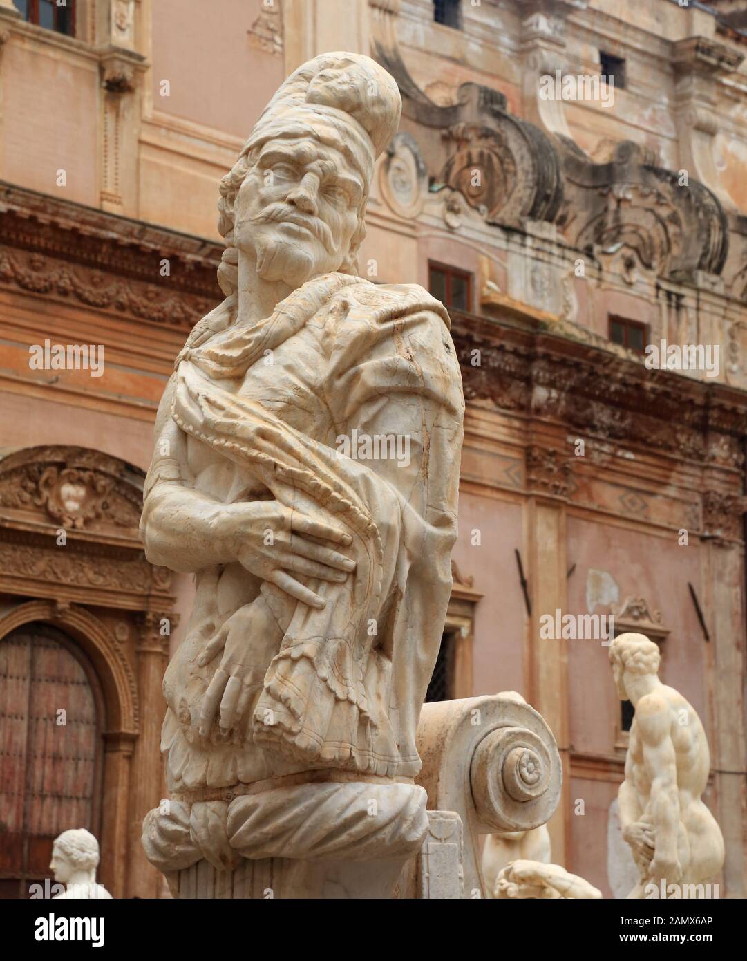 Palermo Fontana Pretoria Foto Stock