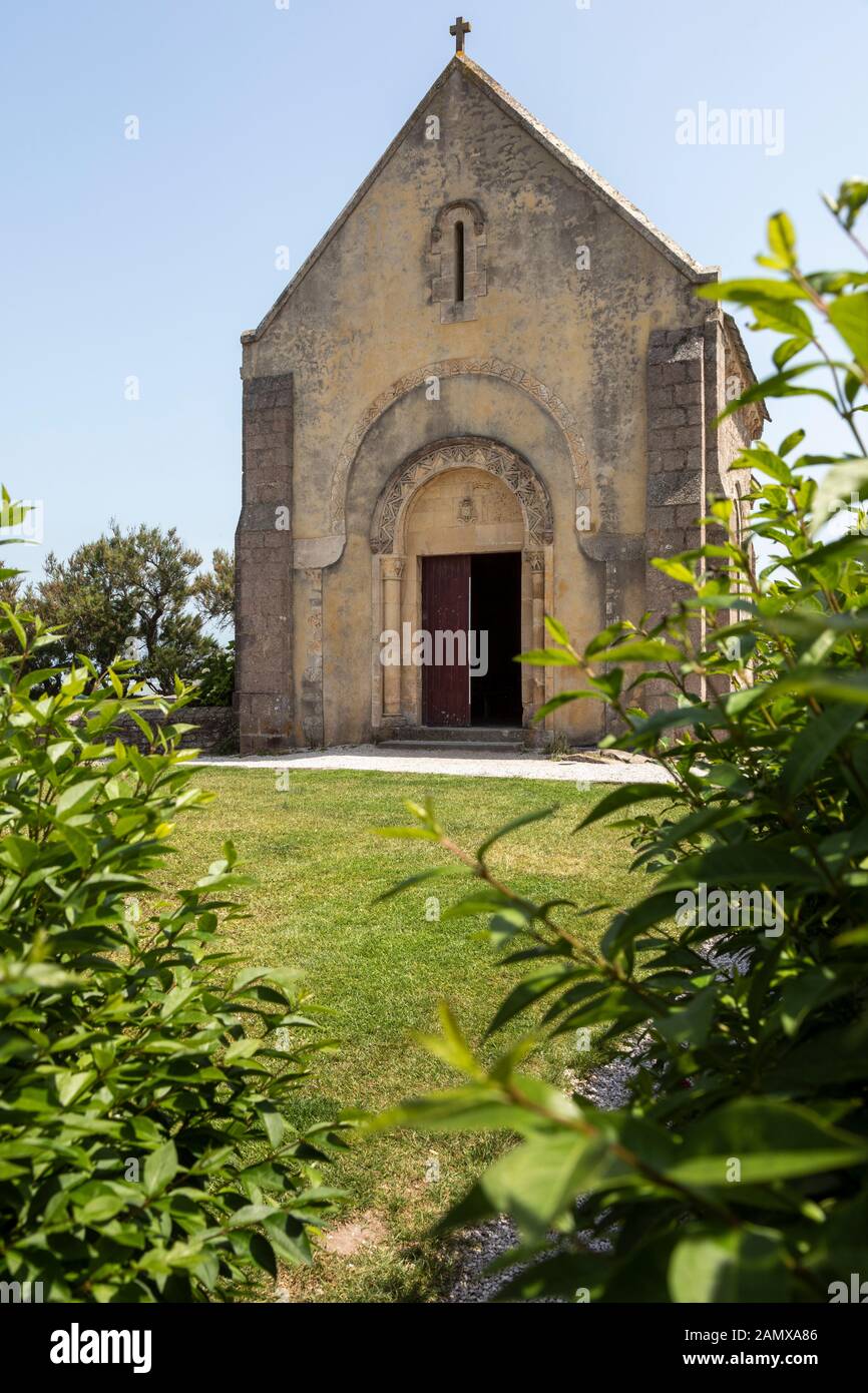 Chapelle des marins de Saint-Vaast-la-Hougue, Place du Général Leclerc, Saint-Vaast-la-Hougue, Manica, Normandia, Francia Foto Stock