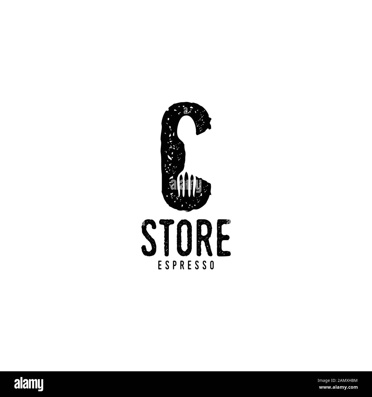 Lettera iniziale c Idee moderne con logo. Con spazio negativo di forchetta e cucchiaio. Ristorante. Design del logo Inspiration. Illustrazione Vettore Modello. Isolare Illustrazione Vettoriale
