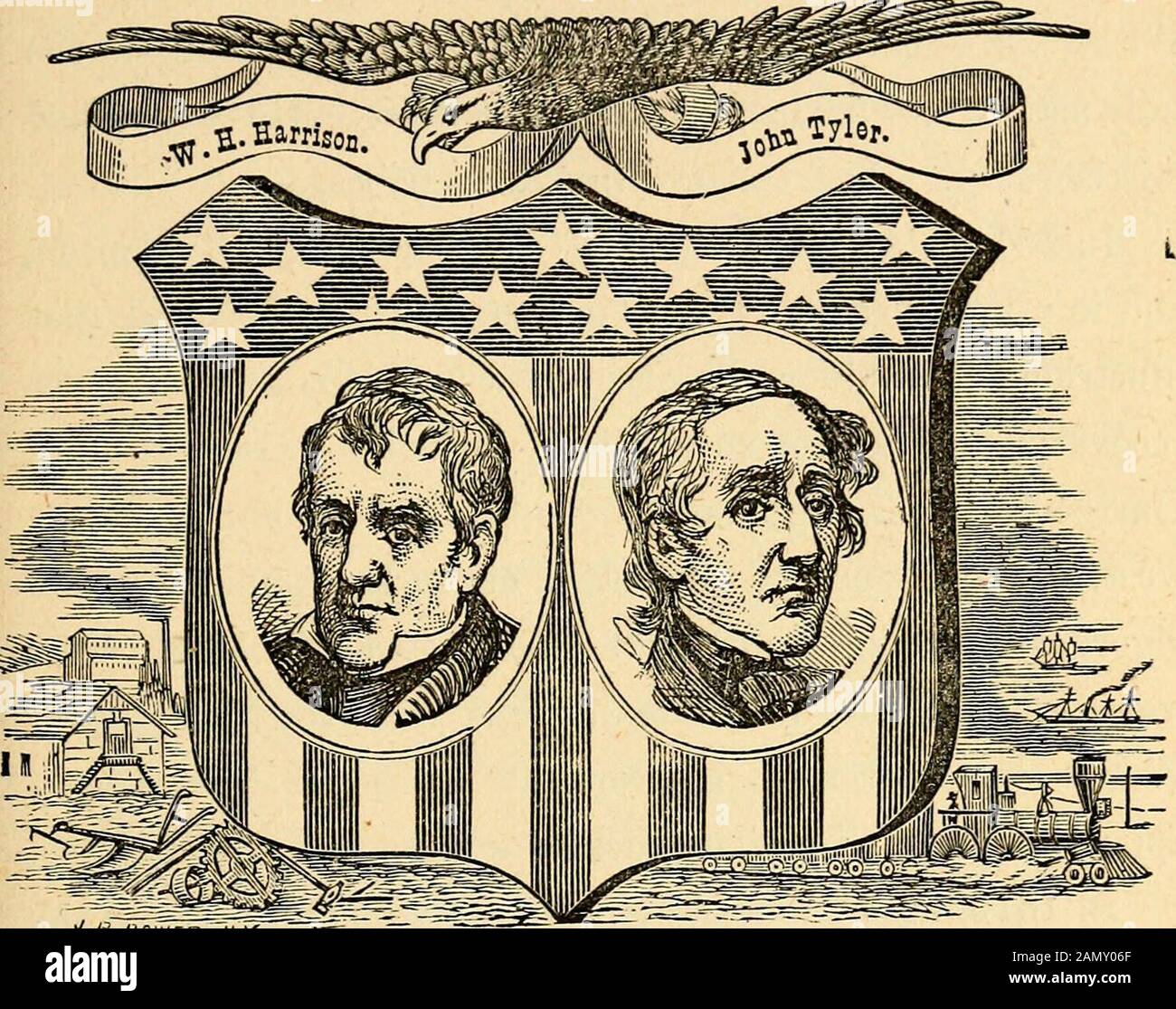 Il manuale nazionale del progresso americano : un manuale di riferimento pronto dei fatti e delle figure, dalla scoperta dell'America al governo attuale. 186 MANUALE NAZIONALE; 1839 un Altro panico finanziario. Le banche sospendono il pagamento. 1840 la cosiddetta capanna di Log e Hard Cider Cam- paign.Cabinet Officers, 8th Amministrazione - 1837-184L Segretario di Stato. John Forsyth, Segretario generale del Tesoro. Levi Woodbury, N. H. Segretario della Guerra. Joel R. Poinsett, Segretari della Marina di S. C. Mahlon Dickerson, N. J.; JamesK. Paulding, N. Y. Postmasters- Generale. Amos Kendall, Ky.; John M. Niles, Foto Stock