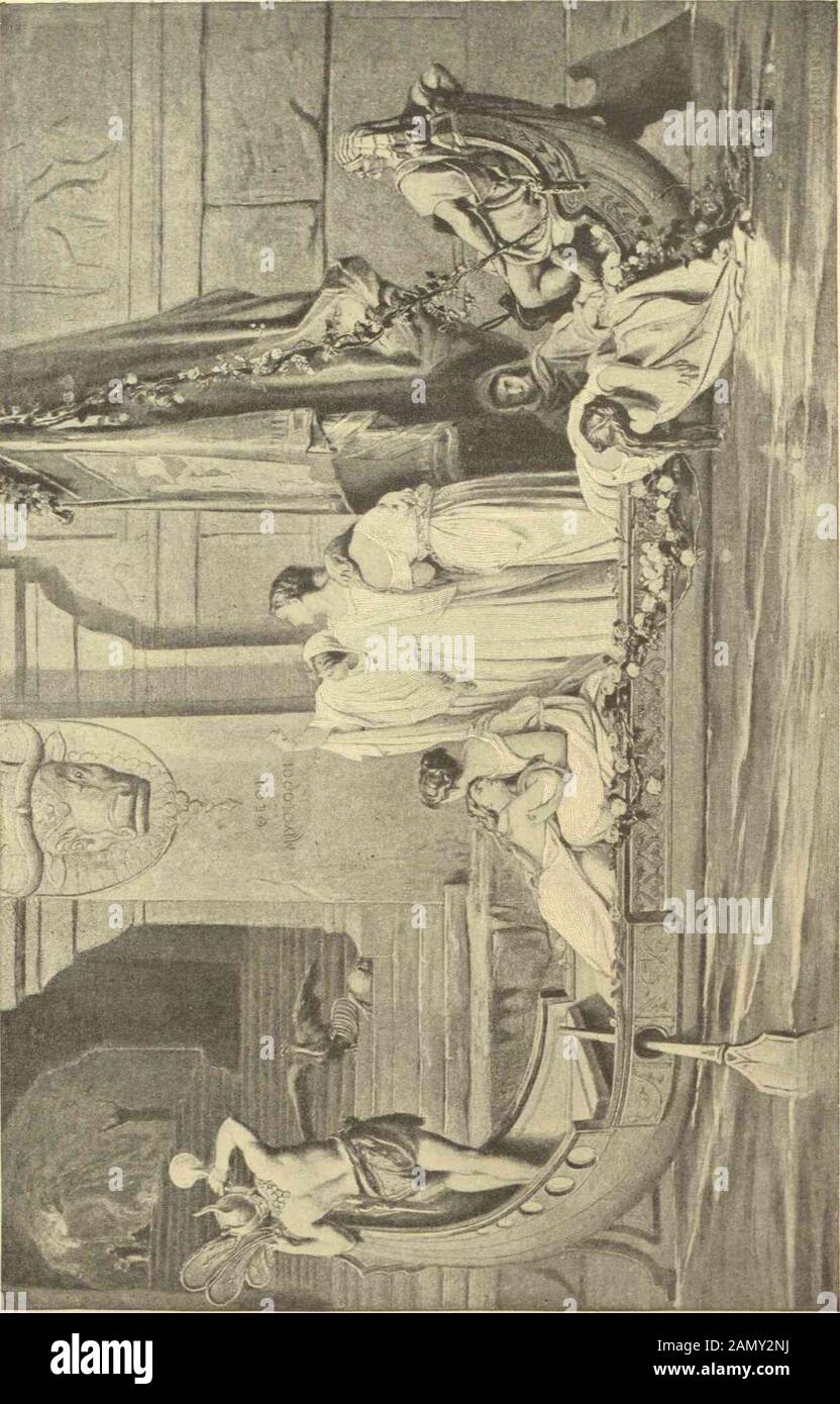 Grandi uomini e donne famose : una serie di disegni a penna e a matita della vita di più di 200 dei personaggi più importanti della storia Volume 5 . ory fu perdottenby gli Ateniesi, ma fu successivamente onorato da loro come i più grandi eroi. Alla battaglia di Marathon pensarono che lo videro immeditare addosso ai barbari, e dopo la conclusione della Persianwar le sue ossa furono scoperte a Scyros da Cimon, che le trasmise ad Atene dove furono accolte con grande pomp e depositate in un templebuilt al suo onore. Fu istituita anche una festa, che fu cele Foto Stock