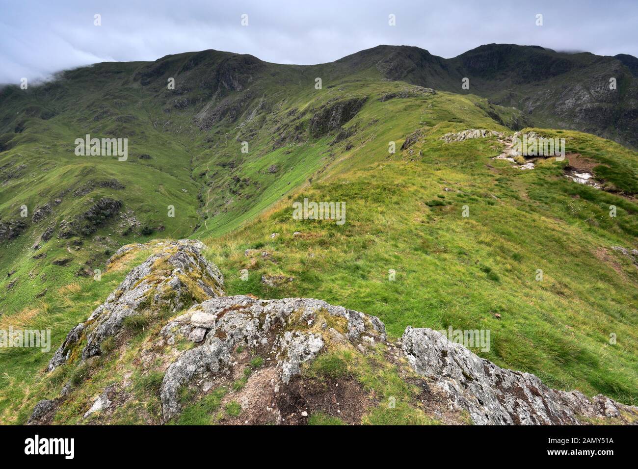 Vista di alto Hartsop Dodd Fell, Hartsop villaggio, Kirkstone passo, Lake District National Park, Cumbria, Inghilterra, UK High Hartsop Dodd Fell è uno dei ° Foto Stock