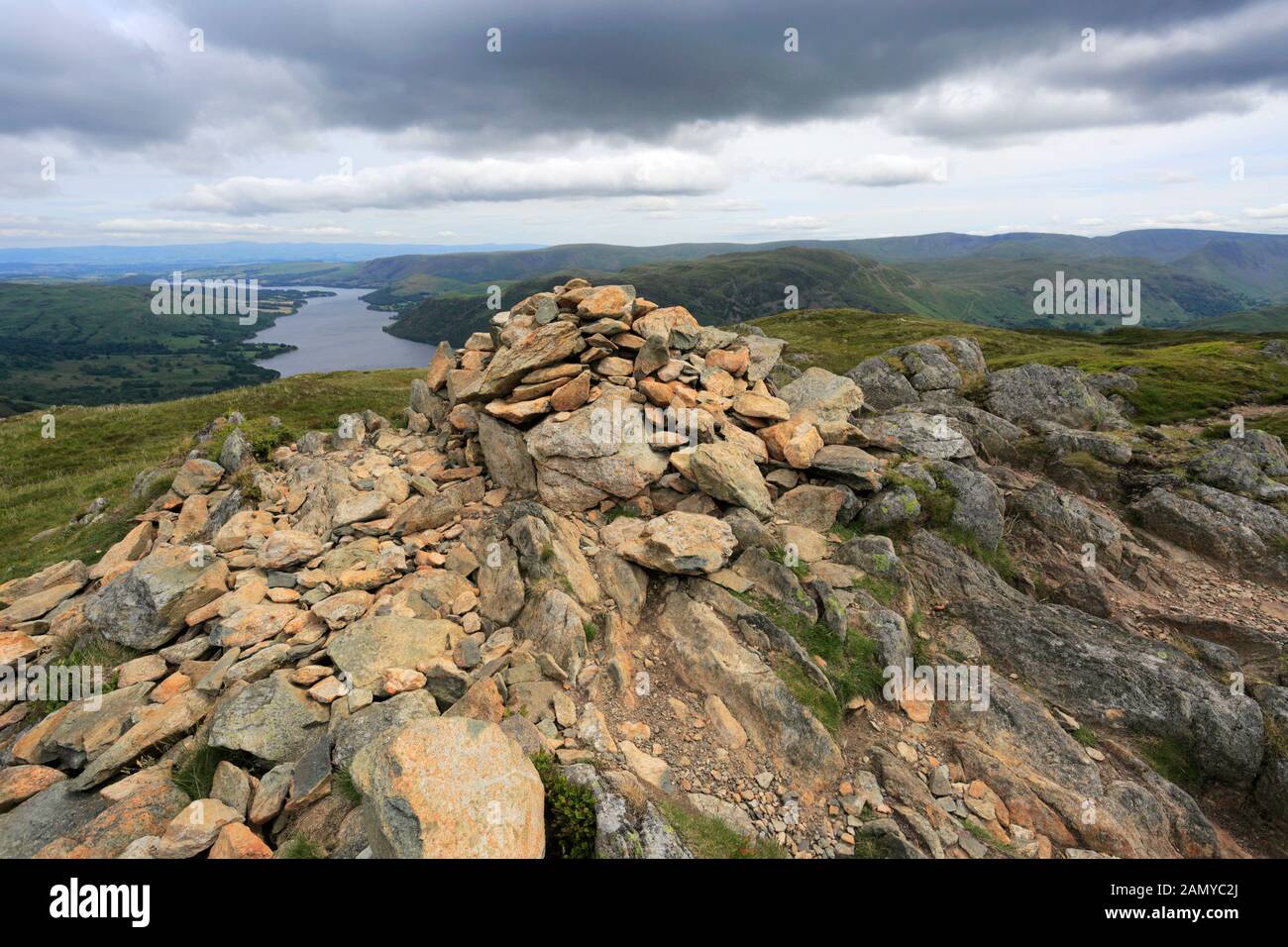 Vista di Sheffield Pike Fell, Glenridding, Lake District National Park, Cumbria, Inghilterra, Regno Unito Sheffield Pike Fell è uno dei 214 Wainwright Bells. Foto Stock