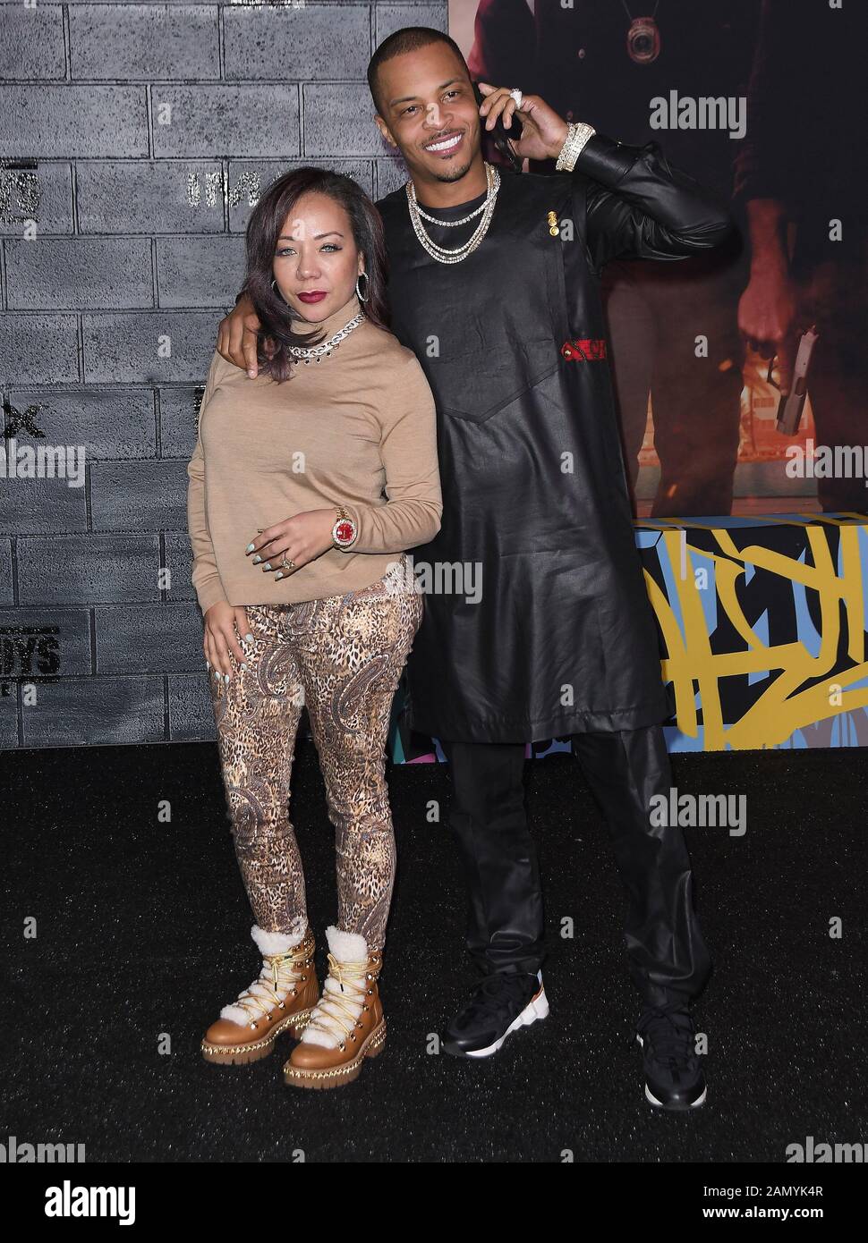 Tameka 'Tiny' Harris e T I. arriva ai CATTIVI RAGAZZI PER LA VITA Los Angeles Premiere tenuto al TCL Chinese Theatre di Hollywood, CA il Martedì, 14 gennaio 2020. (Foto di Slanlee B. Mirador/Sipa USA) Foto Stock
