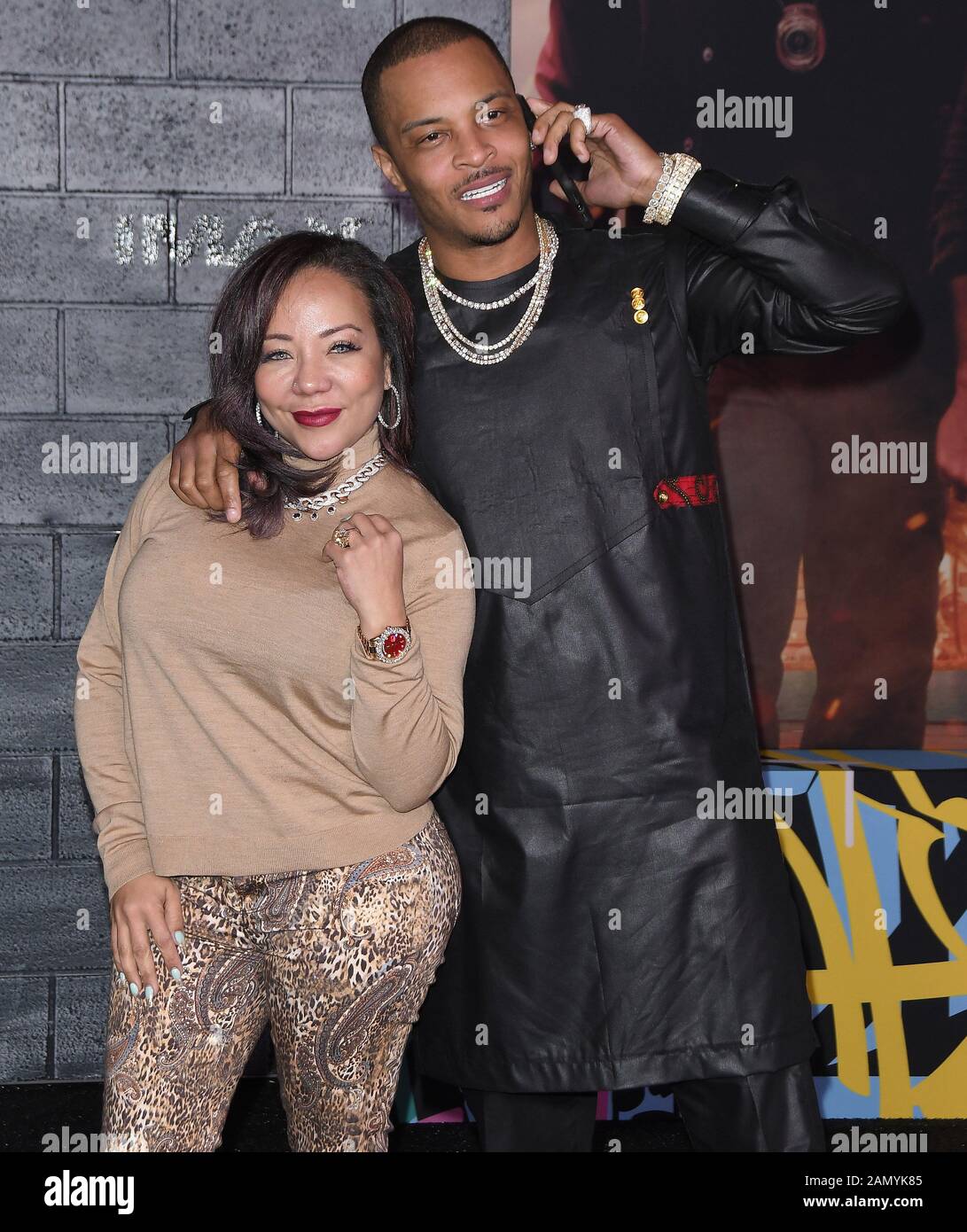 Tameka 'Tiny' Harris e T I. arriva ai CATTIVI RAGAZZI PER LA VITA Los Angeles Premiere tenuto al TCL Chinese Theatre di Hollywood, CA il Martedì, 14 gennaio 2020. (Foto di Slanlee B. Mirador/Sipa USA) Foto Stock