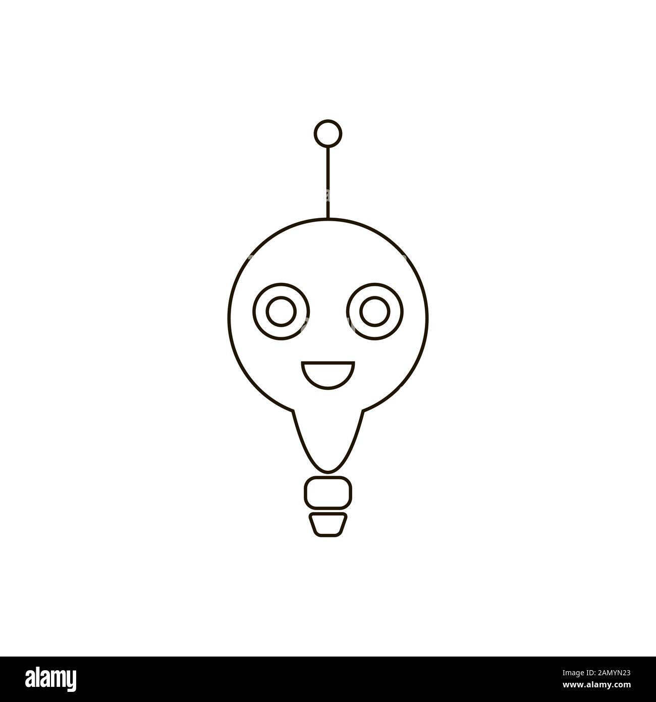 Icona piatta chatbot su sfondo bianco. Supporto online virtuale. Progettazione dei servizi di supporto bot. Simbolo di intelligenza artificiale. Chat bot o chatterbot. Vec Illustrazione Vettoriale