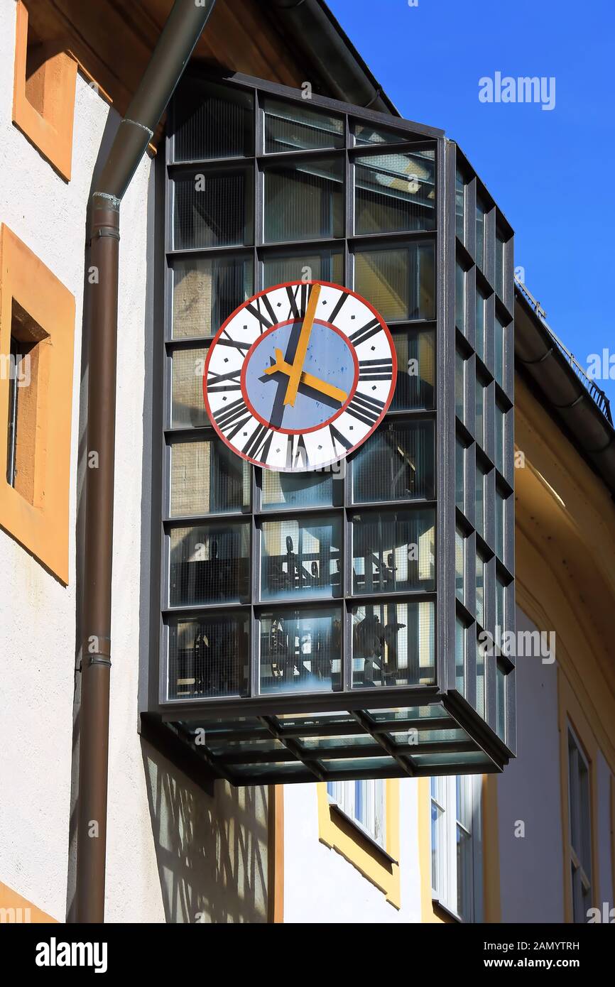 Historische Uhr è una città in Baviera, Germania, con molte attrazioni storiche Foto Stock