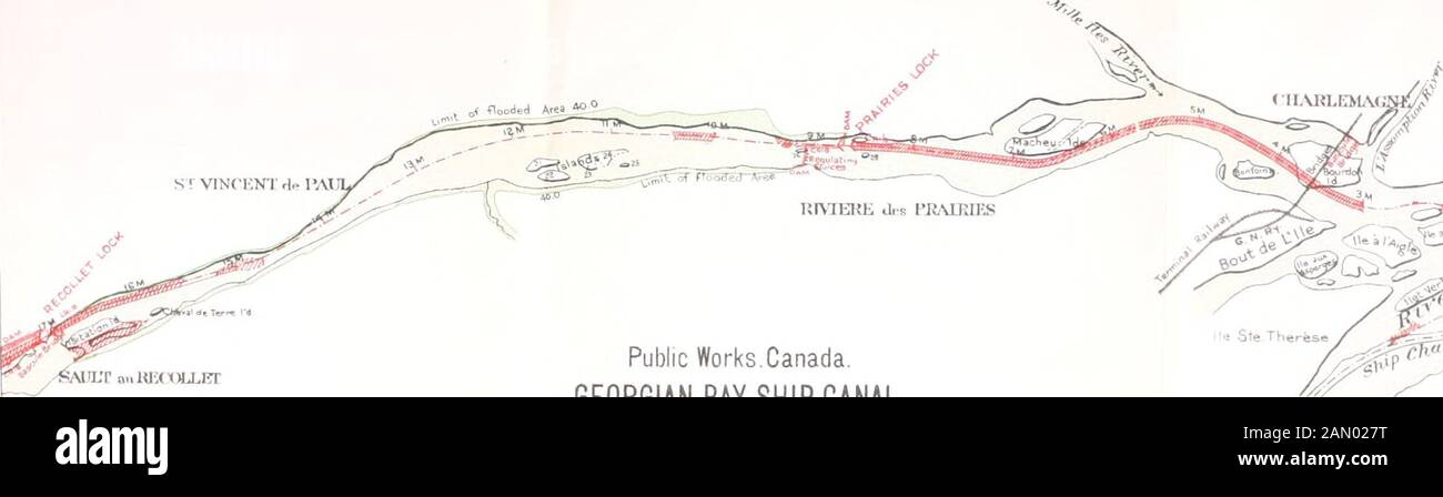 Carte Sessional del Dominion del Canada 1909 . motori te e valvole, batterie di stoccaggio, luci Bollards, scale, catene di vita, &c 68.360 42.540 57.914 8.000 48.000 742 Dam e regolazione - Dam, rock, Loose C. yds. Diga, superficie di terra ferma-log macchine Operatrici ciascuna. Canale: Scavo, roccia, umidità. Scavo, roccia, scavo a secco, terra, scavo a umido, terra, rivestimento di banco a secco, luci di gamma, traccianti, &c Danni: Terra e diritti poteri Idrici deviazioni autostradali ponti ferroviari 92.77223.193 984.777 202.023 3.99.258 511.384 4.000 Contingenze, ingegneria, &c.totali € cts.1 00 7 Foto Stock