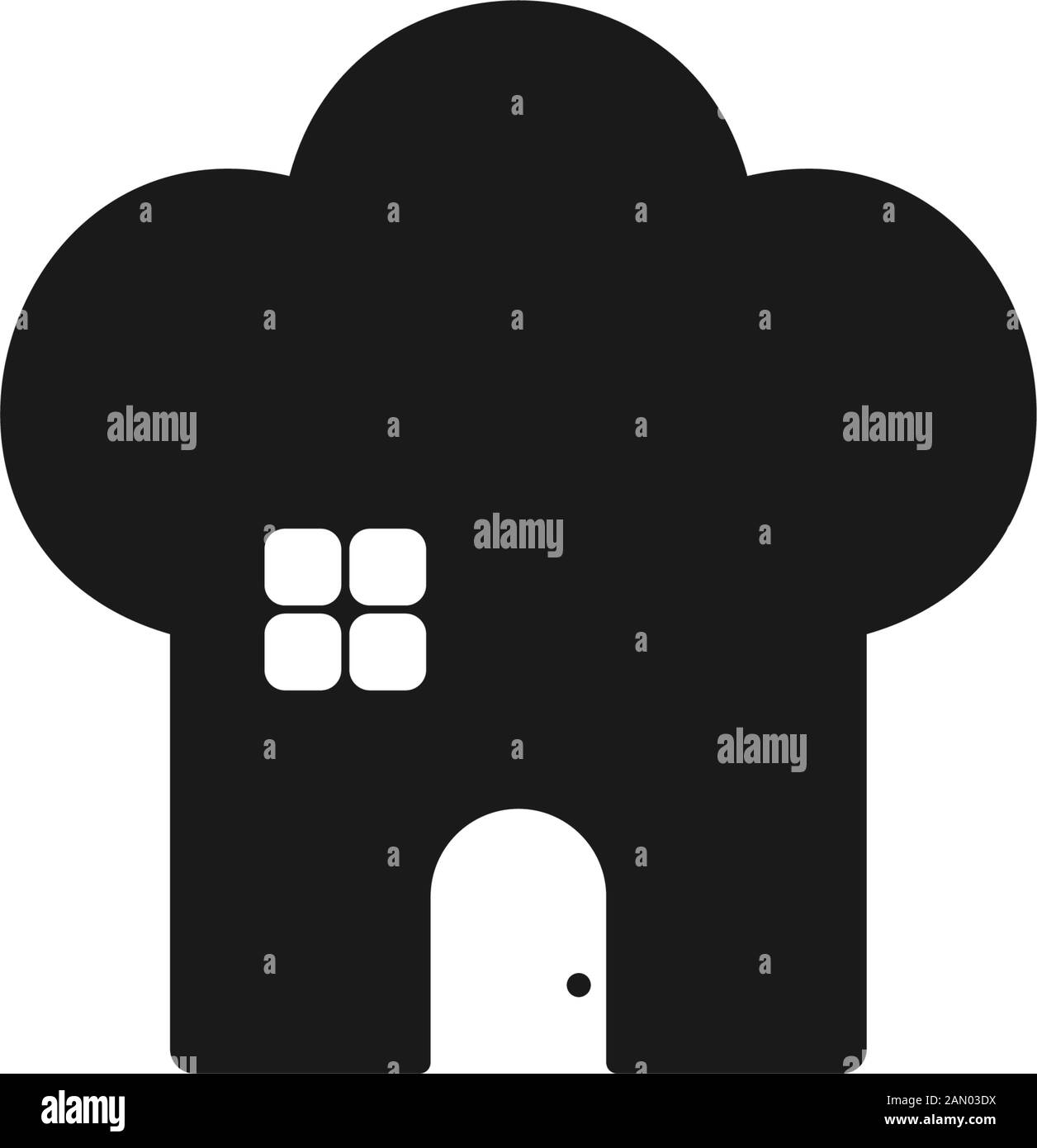 casa dello chef semplice simbolo geometrico vettore logo Illustrazione Vettoriale