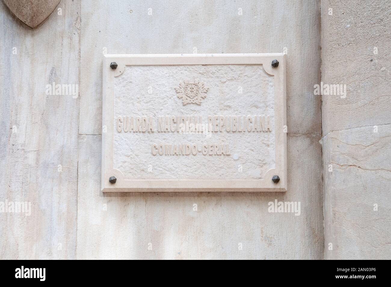 Guardia Nazionale Repubblicana (Guarda Nacional Republicana) Sede Generale In Largo Do Carmo, Lisbona, Portogallo Foto Stock