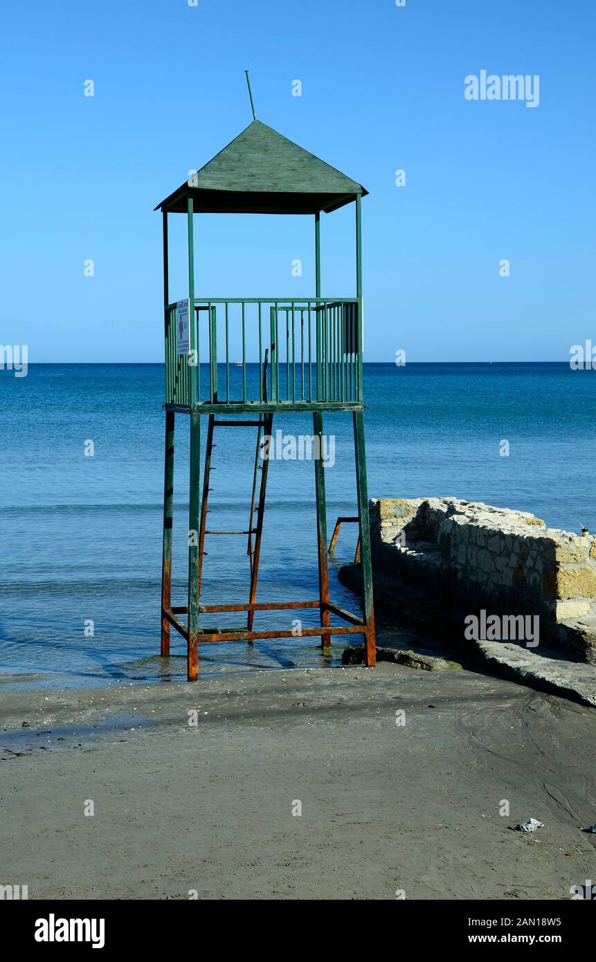 La Grecia, l'isola di Zante, salvataggio danneggiato belvedere sulla spiaggia di Laganas Foto Stock