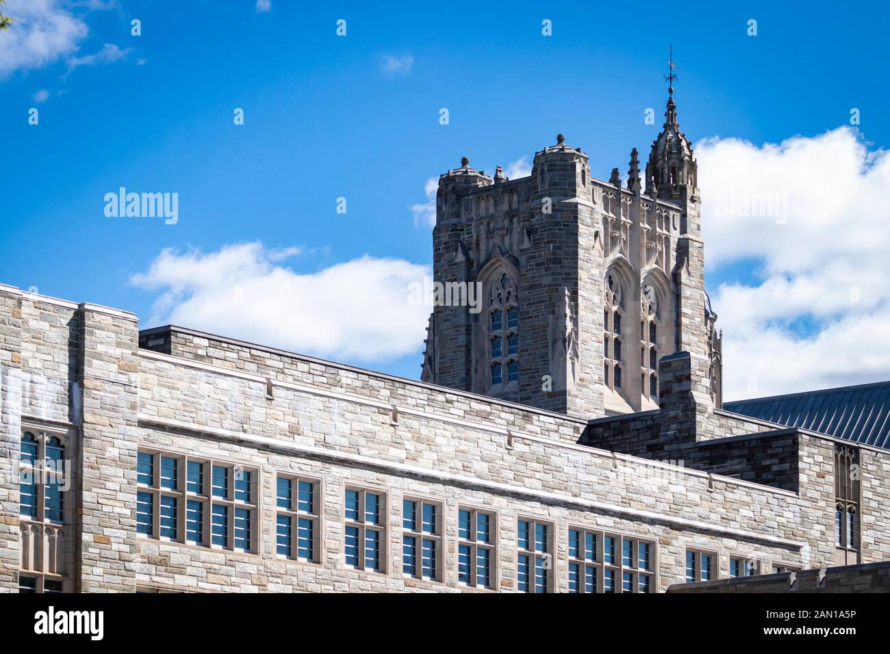 Vista della Princeton University Library (Harvey S. Firestone Memorial Library) Foto Stock