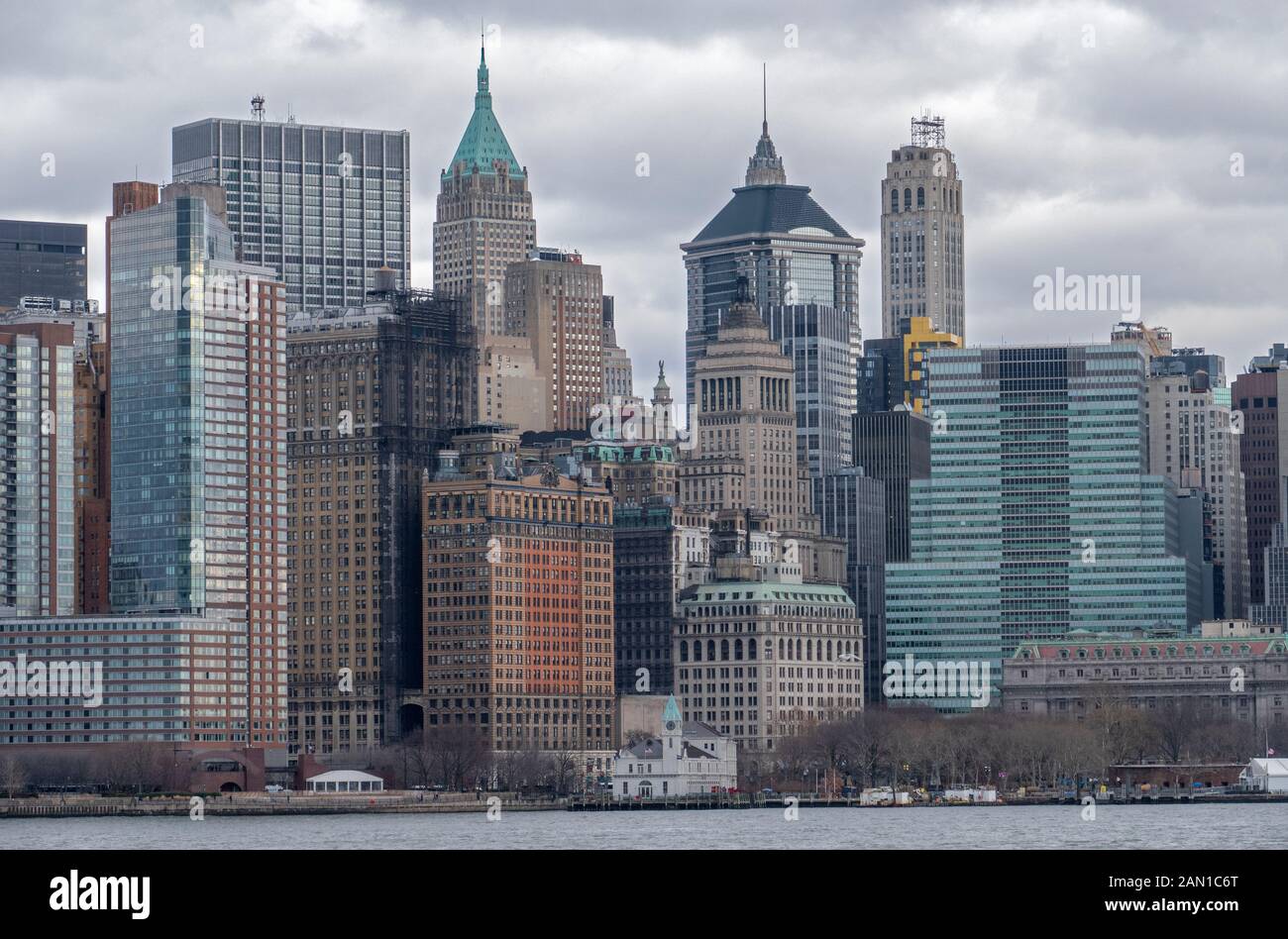 Lo splendido skyline Di Lower Manhattan a New York City, Stati Uniti d'America 2018. Foto Stock